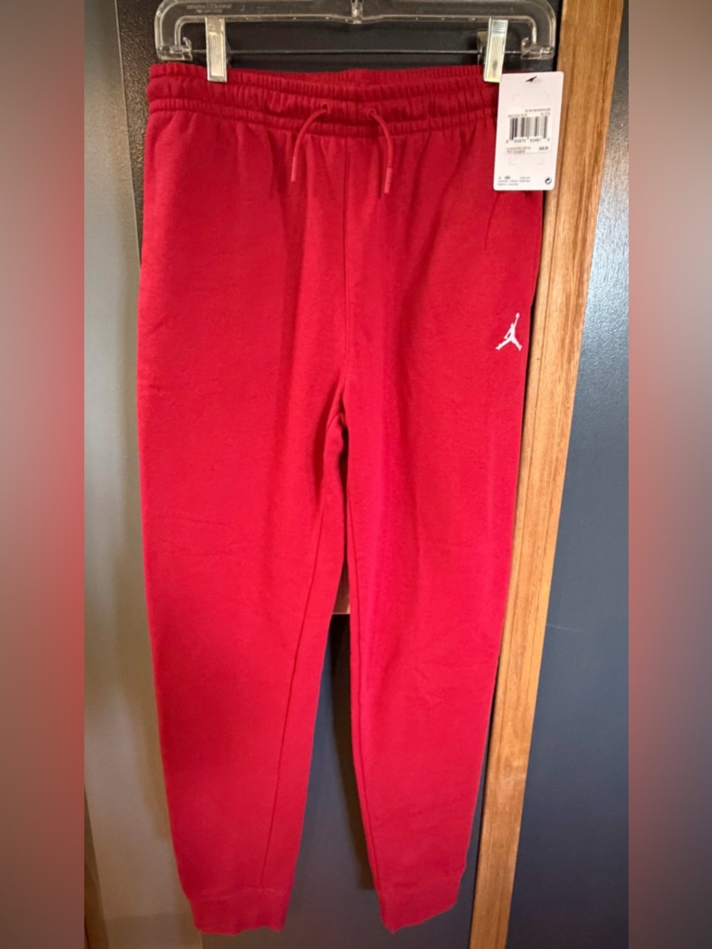 Jordan Red Jogger Sweatpants with White Jumpman